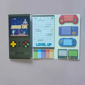2026 New Game Console Theme Sticky Note Set, Unique Design Self-Adhesive Notebook, Rectangular Memo Book, Office Supplies for Gamers, Back-To-School Gift