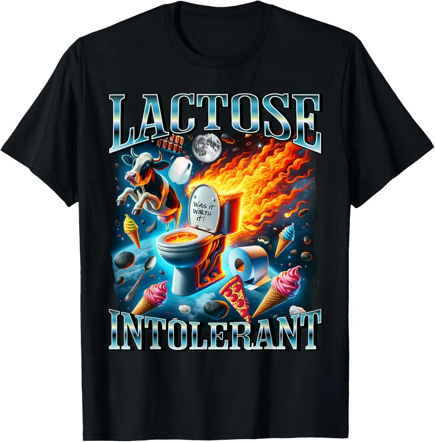 100% Cotton Lactose Intolerant Shirt, Funny Sarcasm Oddly Specific Meme T-Shirt