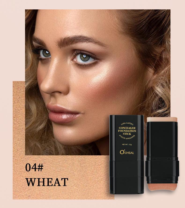 O'CHEAL Long-Wear Contour Stick Concealer & Foundation, 15g Multi-Purpose Balm Makeup for All Skin Types, Longwear Concealer