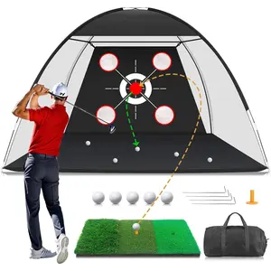 Golf Net with Practice Mat,Golf Hitting Aid Nets 10x7FT for Backyard Driving Chipping  Swing,Gifts for Men Dad Him and Golfer