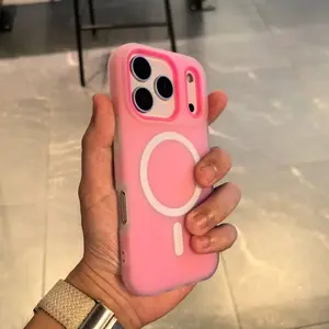 Luxury Shockproof 2 IN 1 Magsafe Case For IPhone 17 Pro Max 16 15 13 12 14 Plus Magnetic Wireless Charge Clear Matte Soft Cover