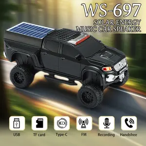 WS-697 Solar Car Model Bluetooth Speaker, Solar Charging Car Model, Outdoor Emergency Battery Life, Solar + Type-C Dual Charging, Creative Birthday Gift, High-Fidelity Stereo, Creative Car Ornaments, Supports Hands-Free Calling, Ideal for Holiday Gifts