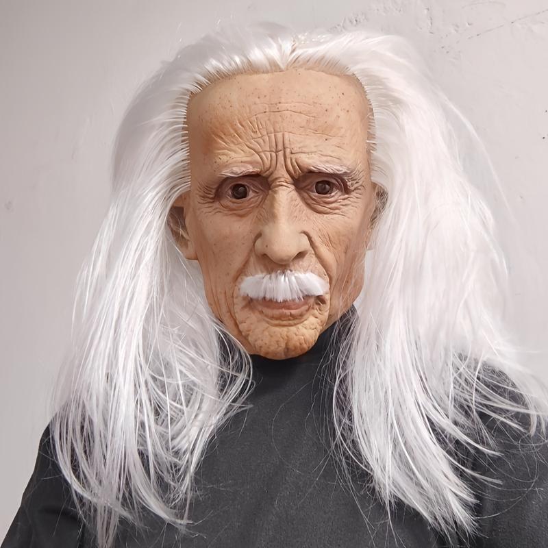 🏅[Free Ship] LIVOA Handmade Latex Elder Mask Ultra-Realistic Old Man Design with Lifelike Wrinkles & Beard Soft Breathable Non-Toxic Material for Halloween Party