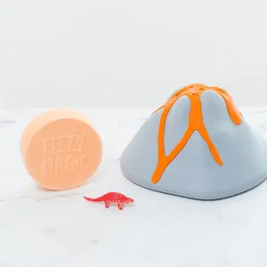 ERUPTING FIZZING VOLCANO WATER TOY STARTER KIT W/ 1 PUCK SHAPED FIZZY