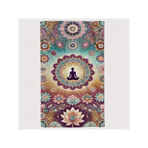 1pc Mandala Meditation Flannel Throw Blanket - Soft, Warm, And Cozy With Vibrant Yoga-Inspired Design, Sofa, Bed, Or Office - Friends And Family, Spiritual Decor |   Vibrant Throw Blanket |   Digital Print Design, Yoga