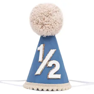 Half Birthday Cone Hat for Baby 1/2 Birthday, Six Months Party Decorations Hat Outfit for Girls Boys