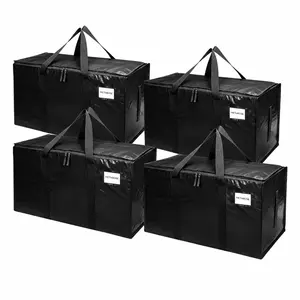 College Dorm Essentials Moving Bags, Extra Large Heavy Duty Storage Totes with Label Pocket, Waterproof  Clothes Bags for Travel and Moving, Reinforced Handle Laundry Totes, Foldable Comforter Storage