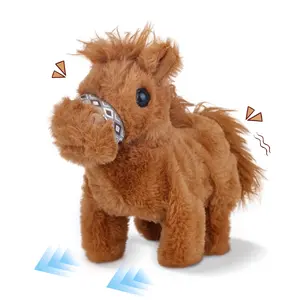 Walking Pony Toy – Interactive Horse Plush Stuffed Animal with Sound & Shaking Tail, 7'' Electric Pony Plushie for Toddlers & Kids, Battery Operated Companion Horse Toy Gift for Girls & Boys