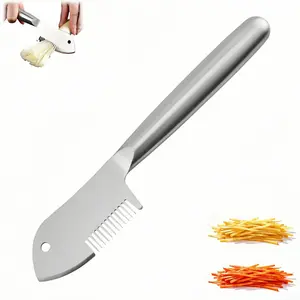 2 in 1 Julienne Peeler, Vegetable Peeler Stainless Steel, Precision Julienne Blade, Multi-Functional Vegetable Julienne Slicer Quick & Easy Kitchen Shredder Tool for Fruit, Potatoes, Carrot (2PC)
