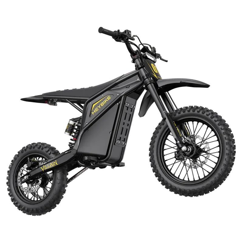 HEYBIKE VILLAIN/V1 Electric Bike | 52V 26Ah Removable Battery | 4160W Peak Mid-Drive Motor | 45 MPH Top Speed | 190 Nm Torque | Up to 50 Miles Range | 14"/12" Off-Road Tires | UL 2849 Certified | Hydraulic Brakes | Reverse Gear