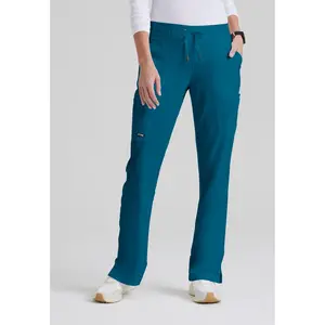 Grey's Anatomy by Barco Classic- Women's Mia 6-Pocket Mid-Rise Straight Leg Scrub Pant Small Bahama.