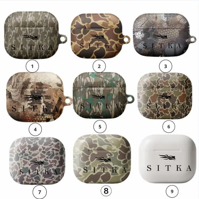 Sitka Gear Old School Camo AirPods Case, Shockproof Protective Cover for AirPods Gen 1 2 3 4 & AirPods Pro 1 3 - Mossy Oak Camouflage, Old School Duck Hunting