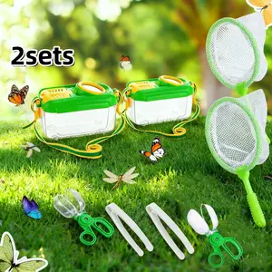 2Set Bug Catching Kit - Outdoor Explorer, Net, Tweezers & Scissor Capsule Clip - Durable Plastic Insect Collection Toys &, /Holiday Nature Exploration Gift