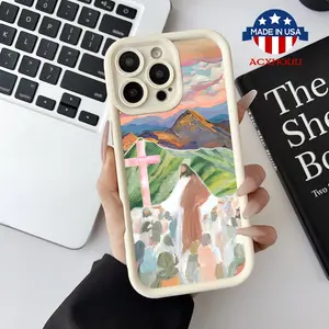 Elegant Slim Case for iPhone11/12/13/14/15/16/promax/x/xs/xr/xsmax Case Religious Landscape Oil Painting Ultra Thin, Shockproof, Soft and Feminine