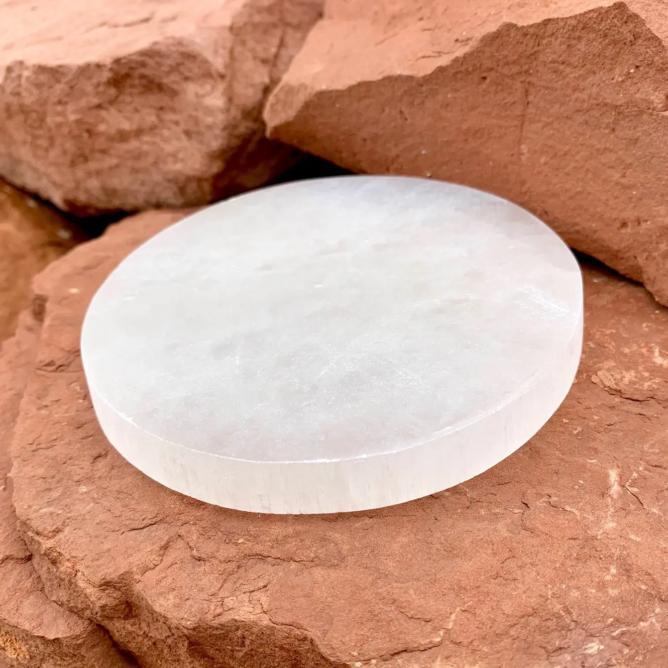 Selenite Altar Plate 4"