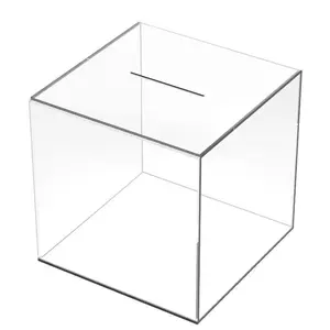 Clear Acrylic Piggy Bank, 1 Count Transparent Piggy Bank Box, Home Decor for Living Room Bedroom, Money Jar