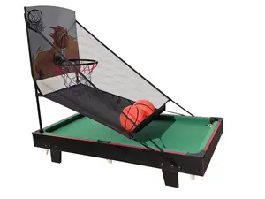 36" Multi Game Table, 2 in 1 Combo Game Table Basketball Billiards Game Set,  Indoor/Outdoor Basketball Arcade Game Set for Indoor Outdoor, Game Room, Friends,Family, Kids and Adults