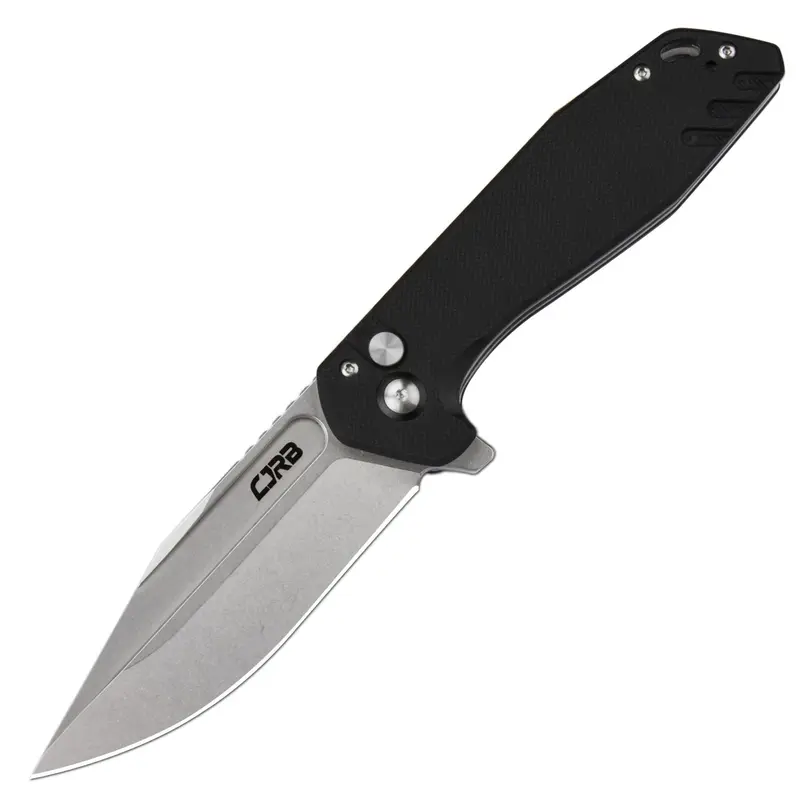 CJRB Riff Thick Folding Pocket Knife - AR-RPM9 Steel Blade (88mm, HRC59-61 Edge Resists Daily Wear), Micarta Handle, 150g, Flipper Actuation, Glove-Ready Open, Outdoor EDC Hunt Gear, Survival Hand Tool