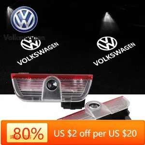 2Pcs Car Door Welcome Light Led HD Projector Lamp Courtesy Lights for Volkswagen VW Scirocco 2009-2016 Touran Phideo