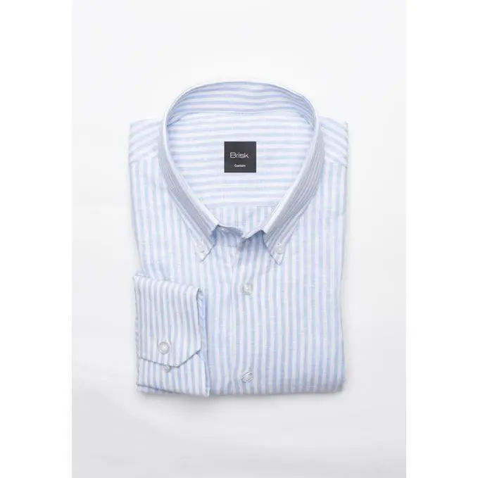 Sky Linen Stripes Shirt