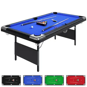 6/7 ft Billiards Table – Adults Folding Billiards Table, Portable Pool Table – Pool Table Set for Family Game Room, Adult Rec Room, Basement, Man Cave or Garage