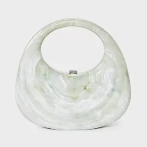 Crescent Marble Minaudiere Clutch - A New Day Green
