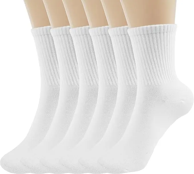 Women Casual Calf Socks - Cute Cotton Crew Socks - Soft Above Ankle Sock Gifts 6 Pairs Size 5-10
