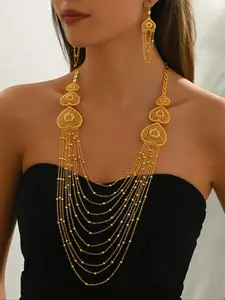 Women's Elegant Heart Shaped Design Pendant Necklace & Dangle Earrings, Fashion Jewelry for Party, Daily Clothing Decor, Trendy All-match & Exquisite Jewelry for Birthday Gift, Fashionable Jewelry Set