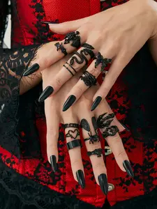 Halloween Vintage Snake Claw Rings Set, Punk Style Spider Joint Rings for Women, All Seasons Zinc Alloy Jewelry Gift