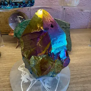 Titanium Aura Amethyst – Spiritual Protection, High-Vibration Energy & Aura Healing Crystal