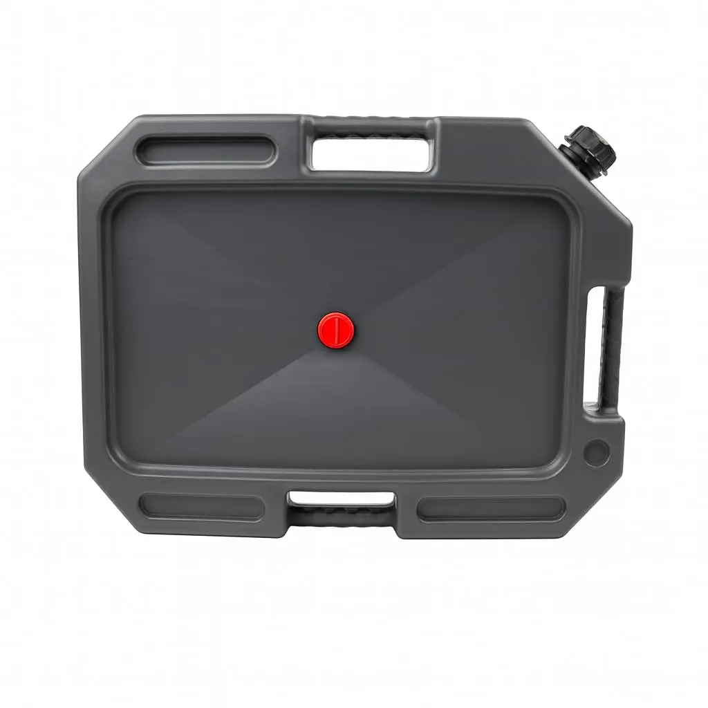 LAUCO Plastic Oil Drain Pan – 12 Liter Spill-Proof Container with Cap and Handle – Heavy-Duty Oil Change Catch Pan for Garage & Automotive (Black 12L) 87236