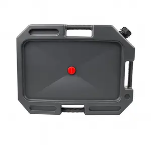 LAUCO Plastic Oil Drain Pan – 12 Liter Spill-Proof Container with Cap and Handle – Heavy-Duty Oil Change Catch Pan for Garage & Automotive (Black 12L) 87236