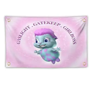 $7 Gaslight Gatekeepe Girls Flag Bibbles BeliefsHappiness Tapestry  3x5 Ft Gaslight Gatekeepe Girls Flag  for College Room Boys and Girls Man Cave Welcome Photo Backdrop with Brass Grommets