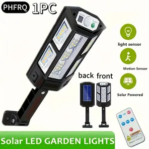 Outdoor Courtyard Solar Motion Sensor Wall Light with Remote Control, 3 Lighting Modes, Garden Porch Garage Yard Lamp, Solar Charged Outdoor LED Lights, Solar Security Lights