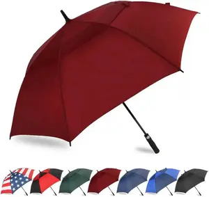 Open Golf Umbrella 54/62/68/72 Inch, Large Windproof Vented Stick Umbrella, 210T Pongee Waterproof SPF 50+, Fiberglass Ribs Shaft, EVA Grip for Golf & Commute