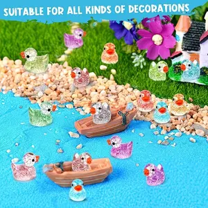 Collectible Resin Duck Figurine, Mini Shiny Statue, Holiday Decoration, Farmhouse Animal Garden Micro Landscape, DIY Decor