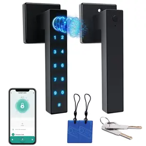 Intelligent fingerprint door lock handle, application/password/IC card/mechanical keyless entry door lock for home office, apartment bedroom. Home improvement, security labor and cleaning, residential security systems, biometrics.Smart Lock，Keyless Entry