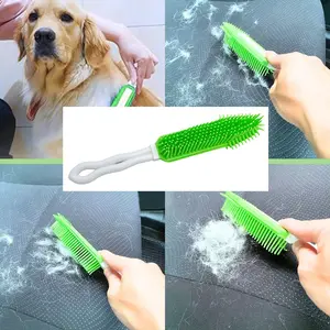 Multi-Functional Pet Grooming Brush, Dog & Cat Bath Brush with Massage Effect, Pet Hair Remover, Rubber Portable Fluff Cleaner