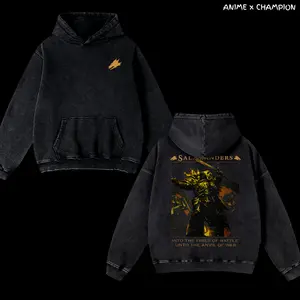 Salamanders Warhammer 40k Washed Hoodie, new arrival with bold warrior graphic, premium cotton for vintage comfort, perfect tabletop gaming merch for Adeptus Astartes and grimdark fans