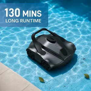 Elite Cordless Robotic Pool Cleaner & Automatic Pool Vacuums - 130-Min Long Runtime Wireless Sweeper for Above Ground Pools