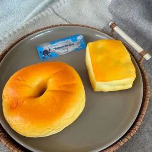 BMB Original Design Slow Rising  Bagel & Mini Hawaiian Bread, For Chocolate Lovers Stress Toy