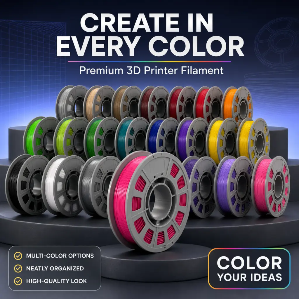 32 Colors Available! PETG 3D Printer Filament 1.75mm, 300g Mini Spool Sample Size - High Strength & Clog-Free for Bambu Lab, Creality FDM Printers 