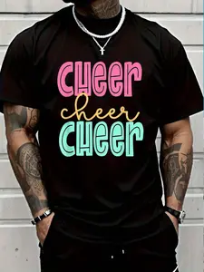 100% Cotton Cheerleading For Cheerleader Cheer Practice T-Shirt Women's Men's Graphic Tee Crew Neck summer vacation Tops