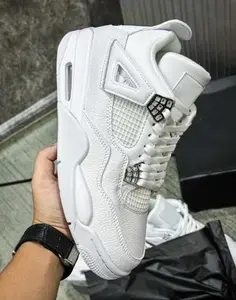 JD4 Triple White Sneakers – Clean All White Retro Basketball Shoes for Women & Men. 335
