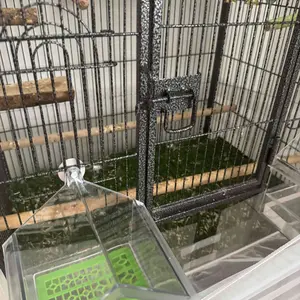 1 Piece Peony Parrot Feeder Roof Bathing Basin Bird House Transparent Water Feeding Box Easy to Clean Bird Supplies