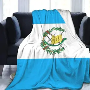 Guatemala Flag Pattern Fleece Throw - Lightweight, Super Soft, Cozy Bed Blanket for Living Room/Bedroom - All Seasonstress relief blanket