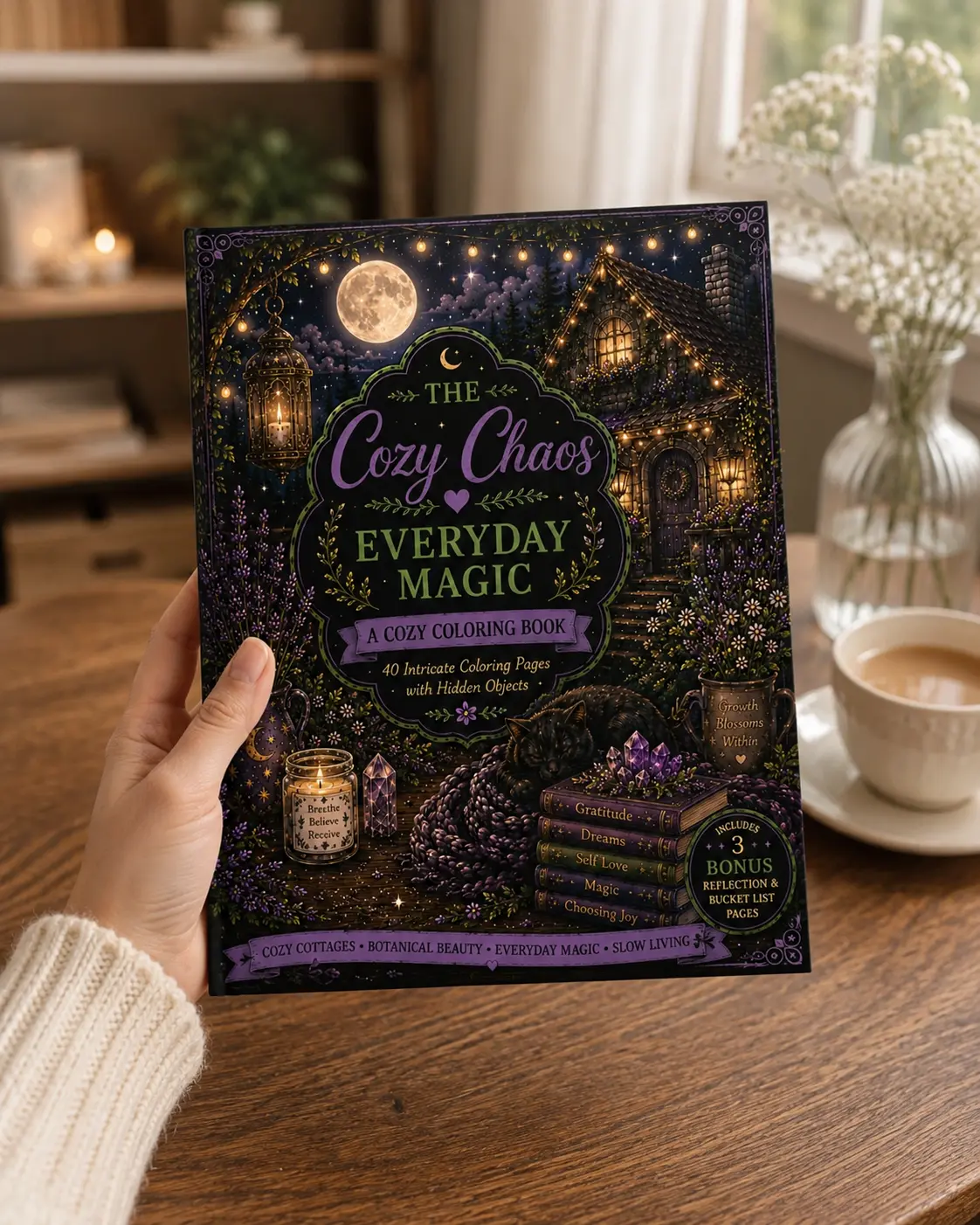 Everyday Magic: 40 Intricate Coloring Pages with Hidden Objects, Enchanted Cottage Scenes & Bonus Reflection Pages (The Cozy Chaos Collection)