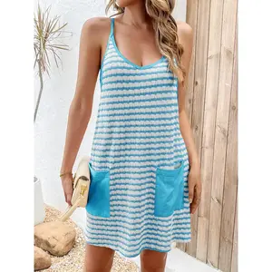 Lannew Womens Tennis Athletic Dress Mini Romper Dress with Built in Shorts Summer Vacation Outfits