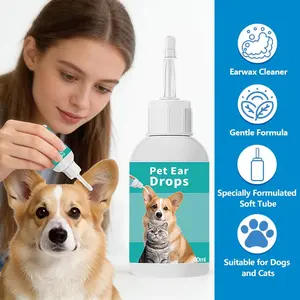 Pet Ear Cleaner Ear Drops for Dogs&Cats Ear Infection Ear Mites Treatment for Cats&Dogs ltchyEar Dog Ear Infection Treatment Puppy Cleaner