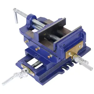SAVEYOUR 5-Inch Cross Slide Drill Press Vise, 2-Way X-Y Compound Vise, Heavy-Duty Cast Iron Bench Clamp for Metal Milling, Drilling